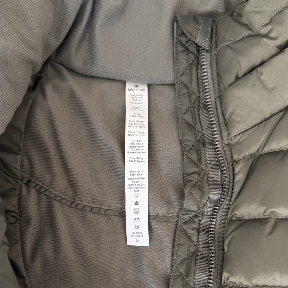Lululemon Olive Puffer Vest - Picture 3 of 4